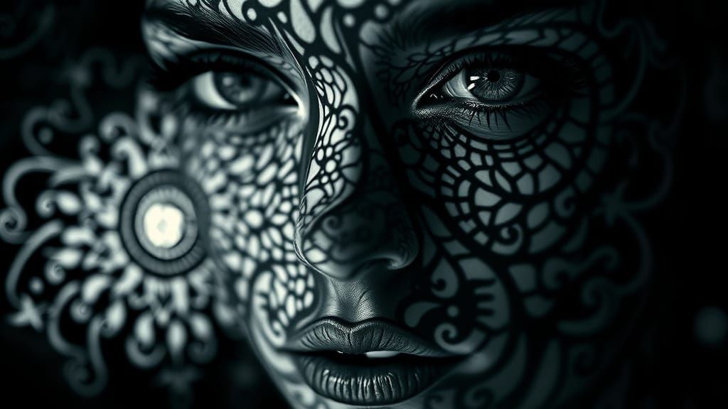 Surreal Art Nouveau Optical Illusion Portrait