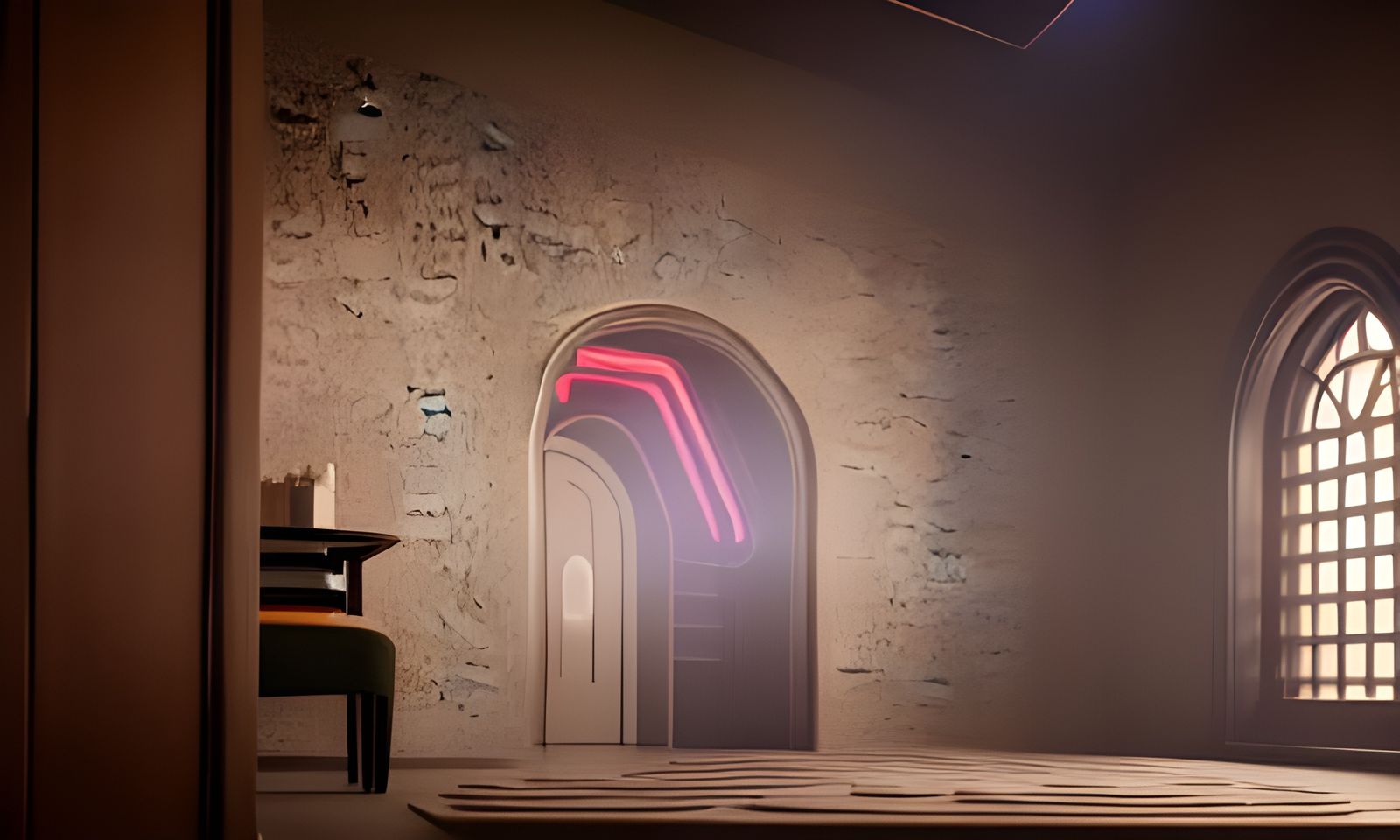 Hyperrealistic Portal Room with Intricate Details