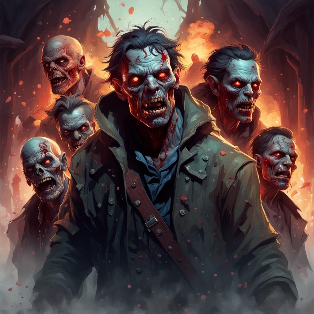 Zombies in Hell: Hyperdetailed Portrait
