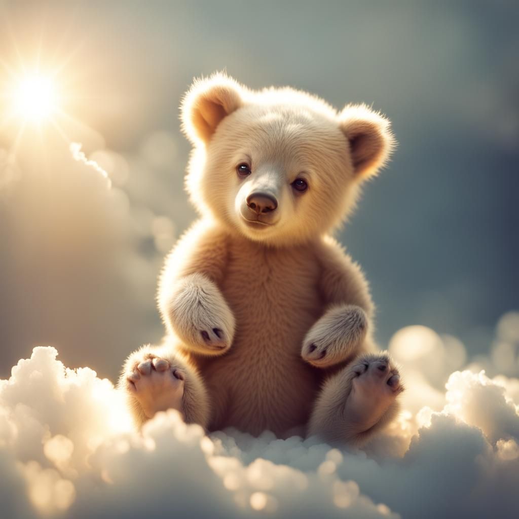 Cute Baby Bear in Divine Sunshine