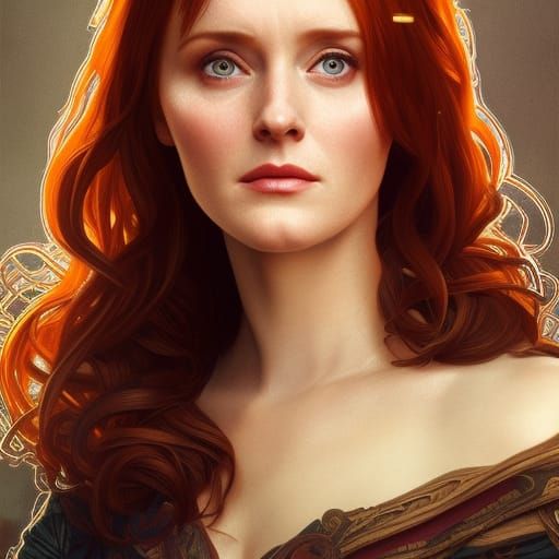 Triss Marigold Portrait in Fantasy Concept Art Style