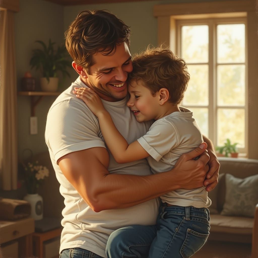 A Cozy Fatherly Bearhug in Warm Realism