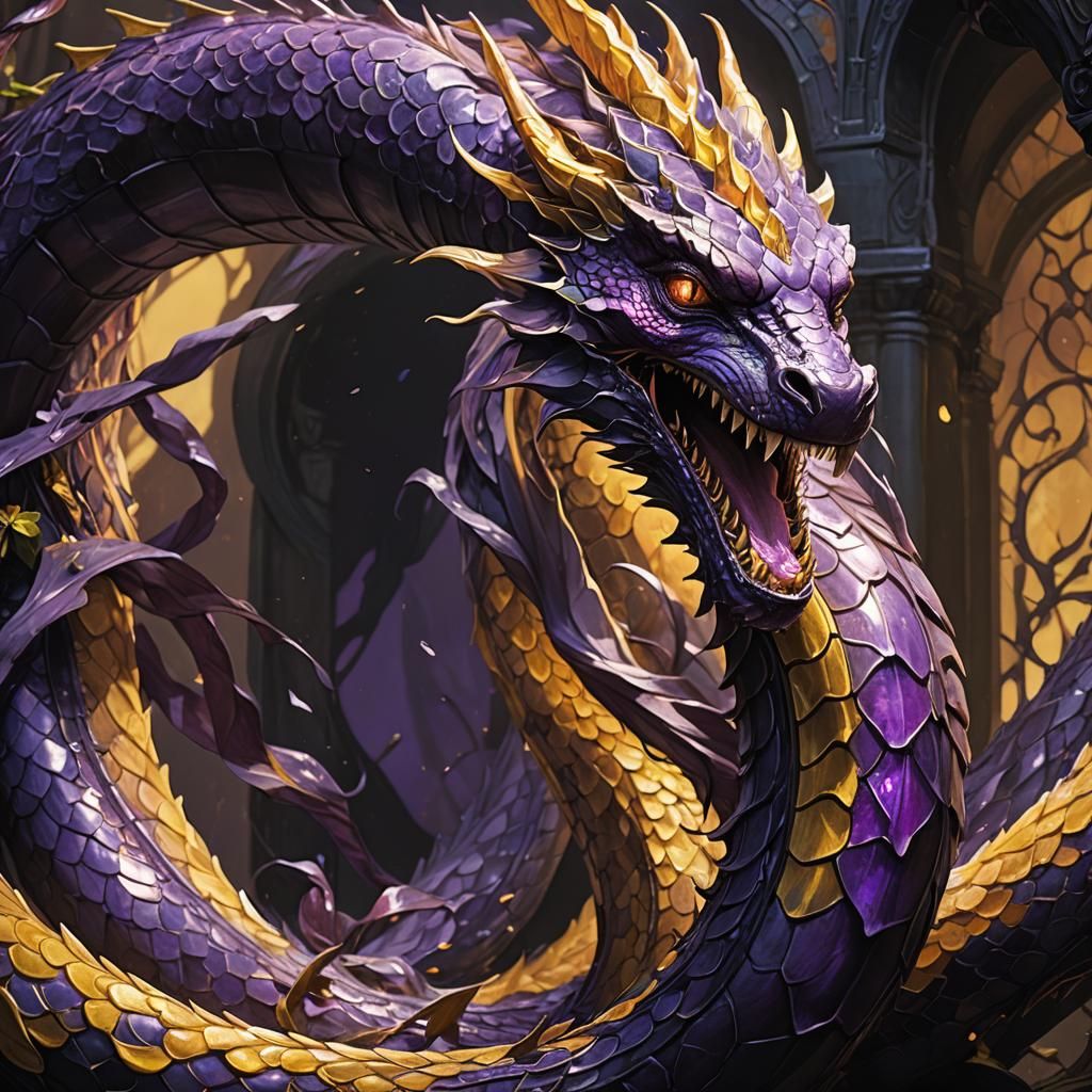 Dark Fantasy Wurm Emerges from Shadows