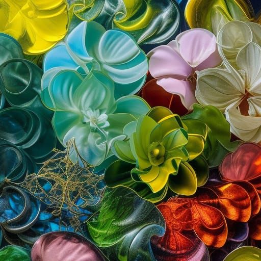 Hyperrealistic Crystal Bowl of Potpourri in 8k