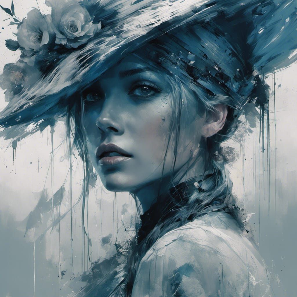 Porcelain Girl in Moonshine: Hyperdetailed Digital Art