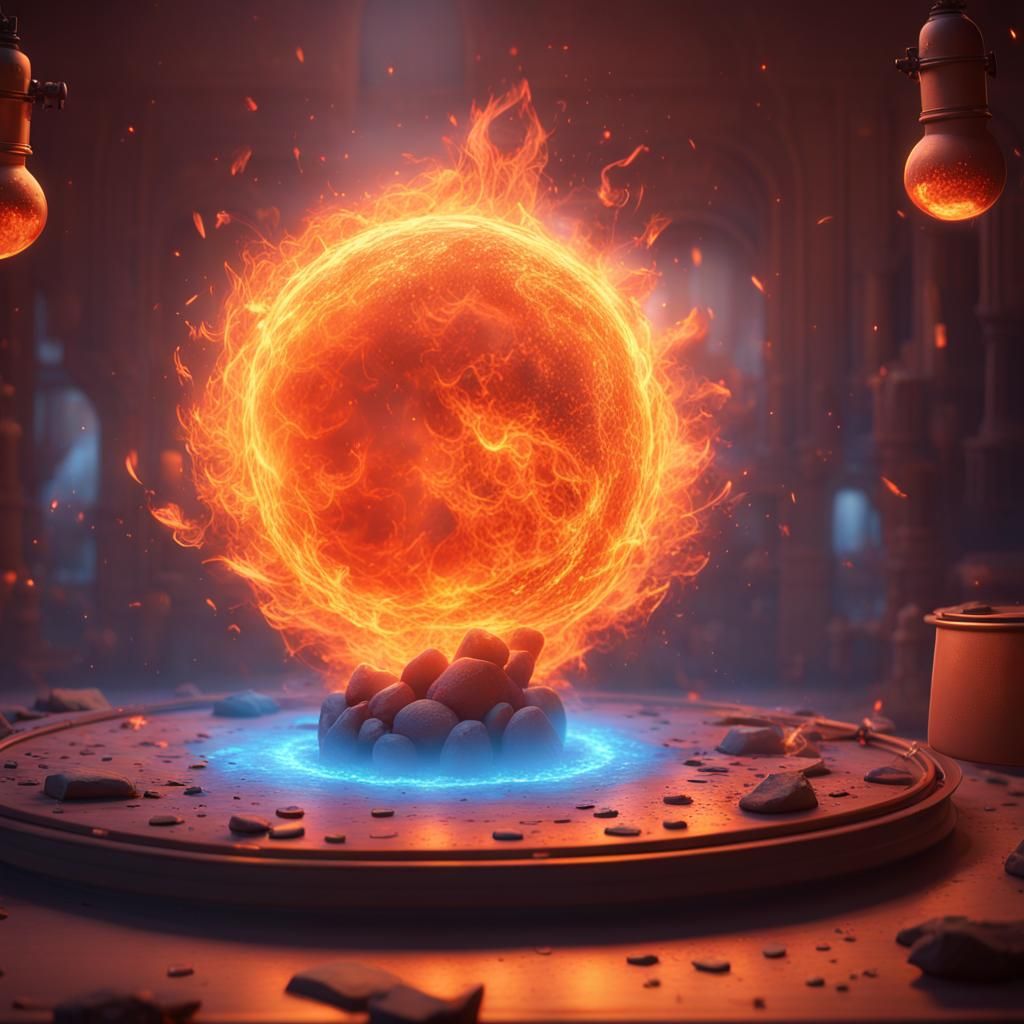 Fiery Abstract Layers in 3D Digital Art