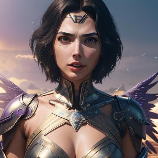 Cyborg Super Villainess in Triadic Colors