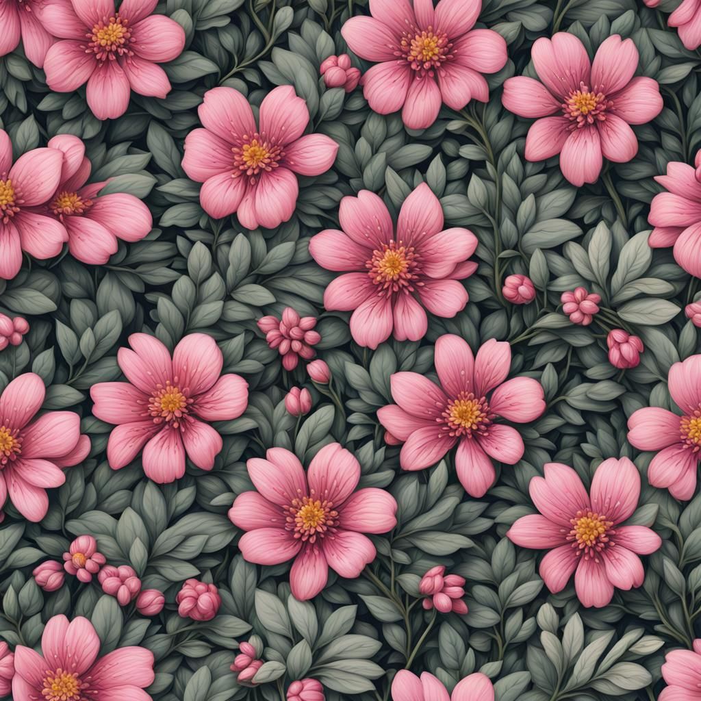 Floral Pattern in Rifle Paper Style, Seamless Design