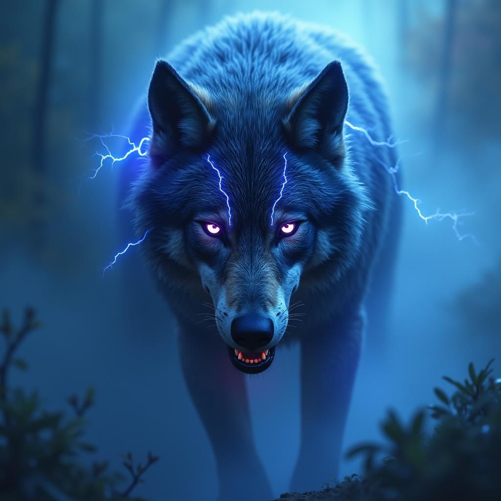 Electric Werewolf Emerges from Mystical Fog