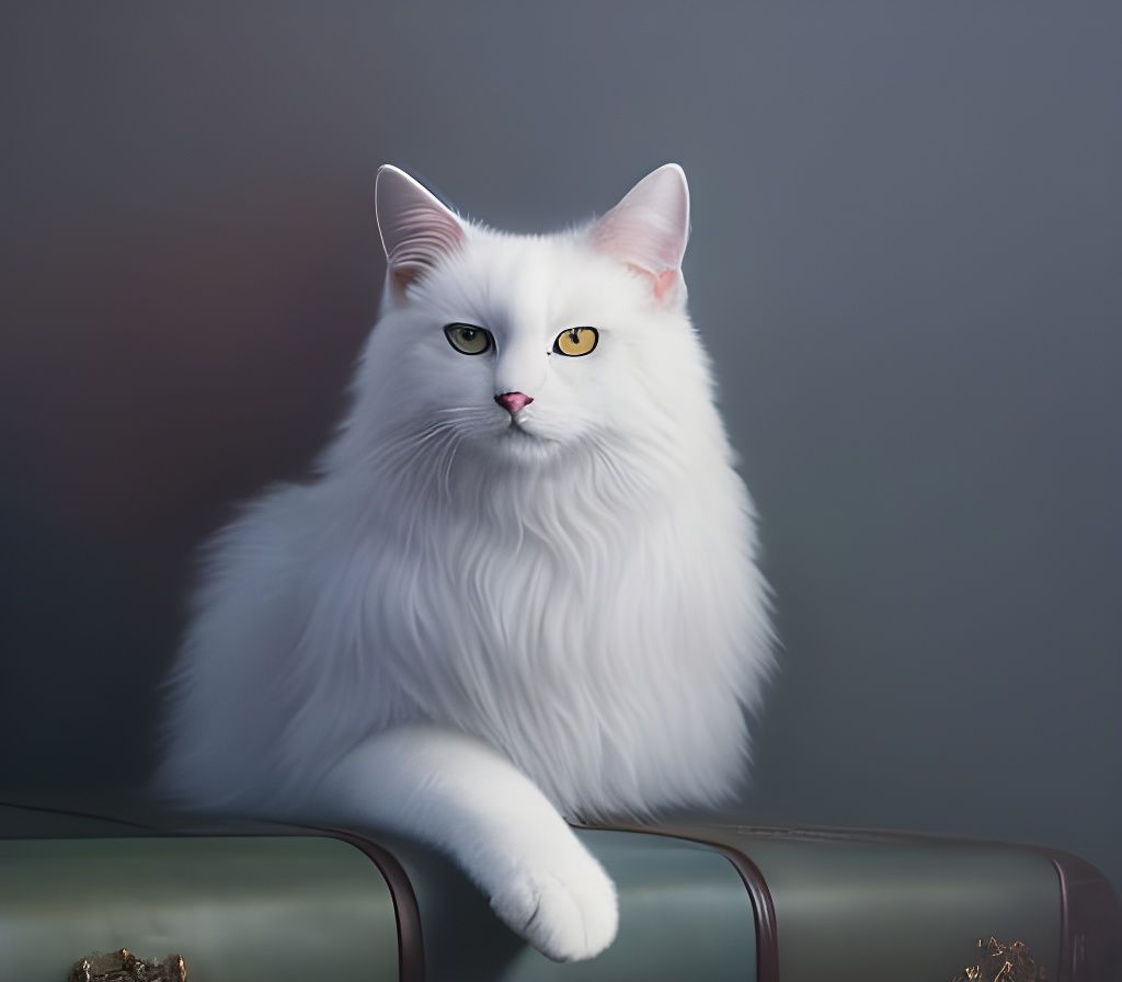 Snowy Cat in Baroque Oil Painting