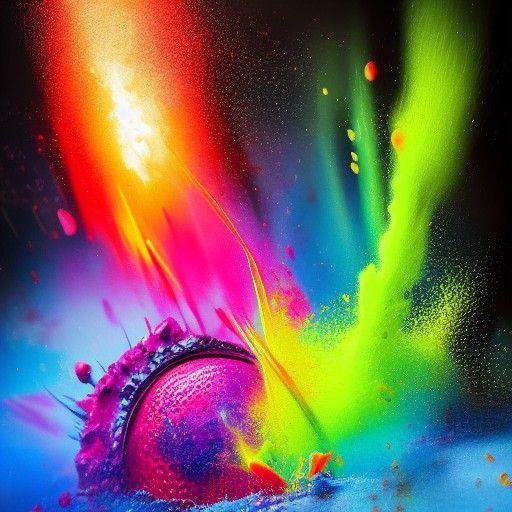 Hyperrealistic Colorful Explosion in Greg Rutkowski Style