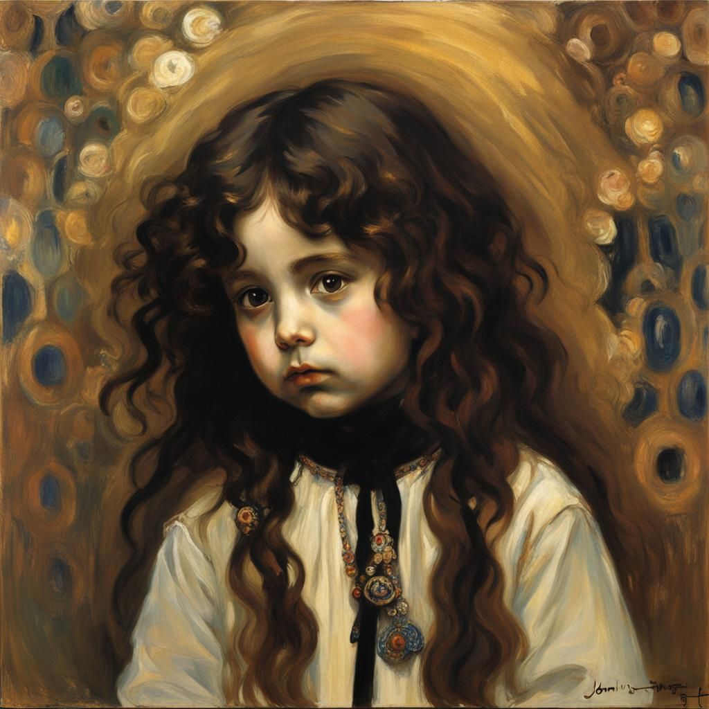 Child Portrait in Dark Academia Style