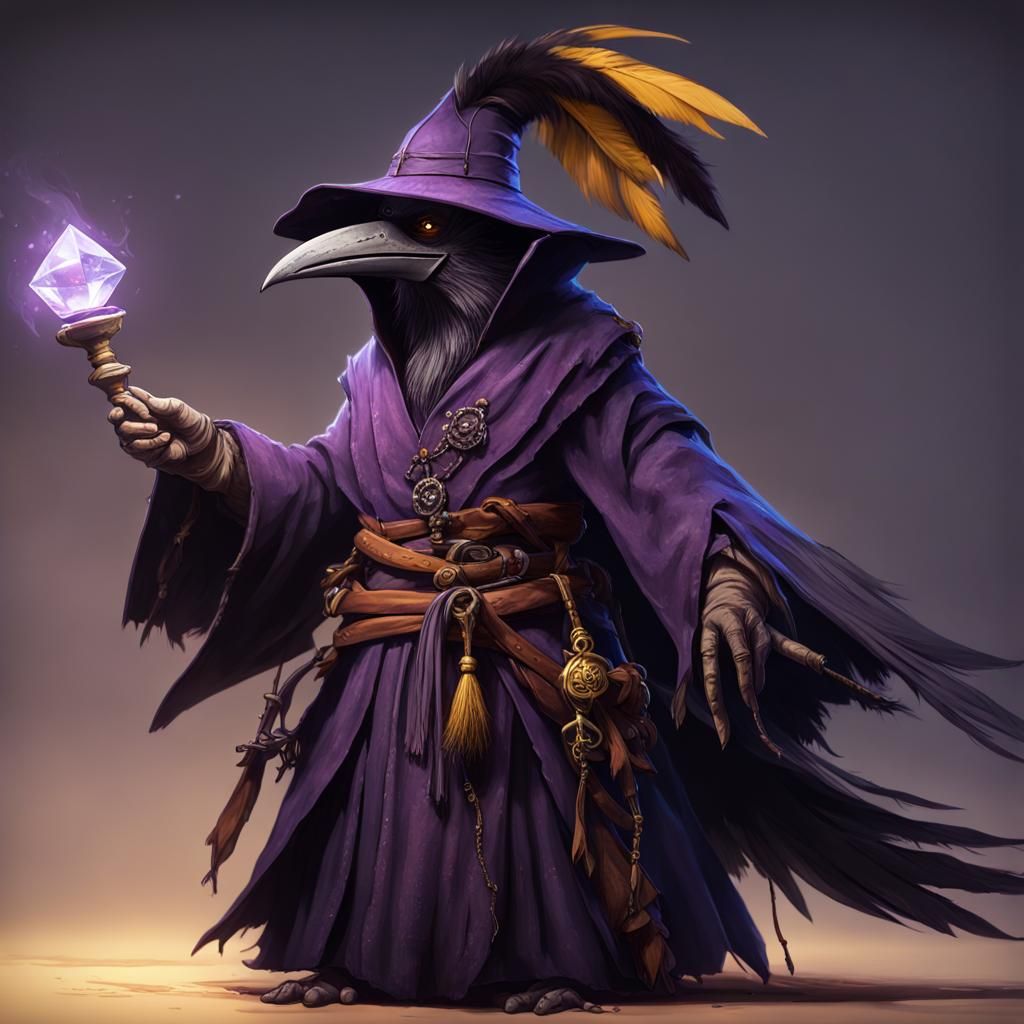 Dark Feathered Kenku Warlock in Pirate Garb