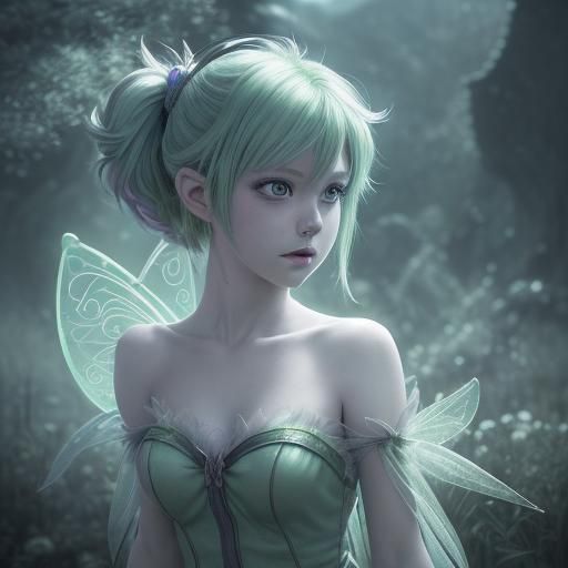 Tinkerbell at the Pixie Dust Station: Anime Style