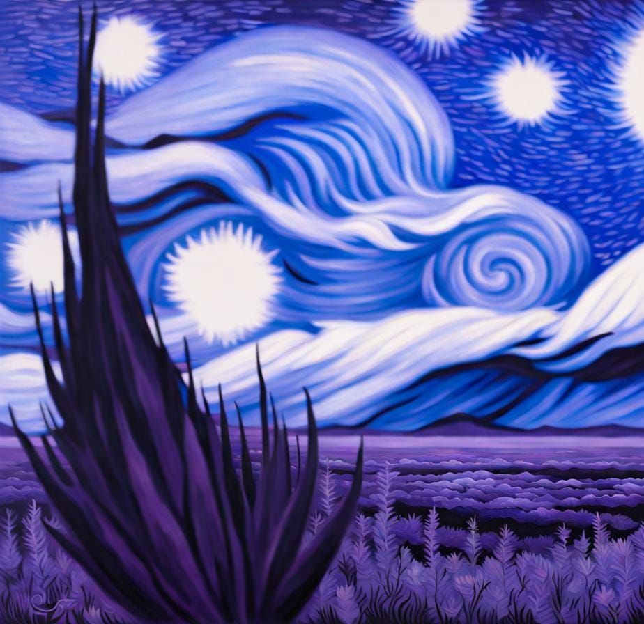 Purple Starry Night: Van Gogh Masterpiece
