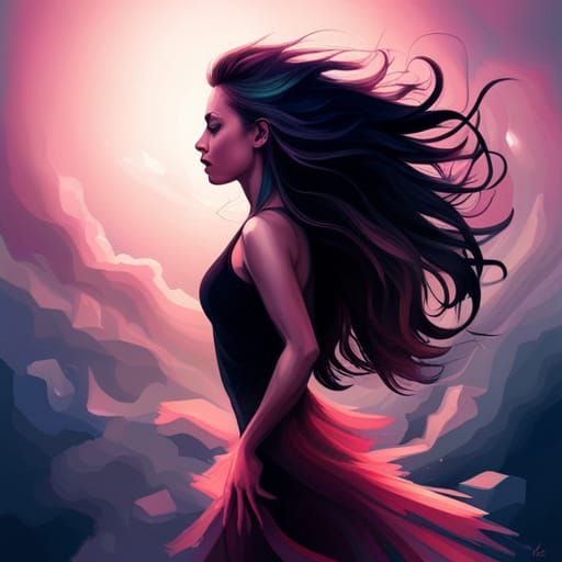 Energetic Dancer: Minimalist Ink Art in Motion