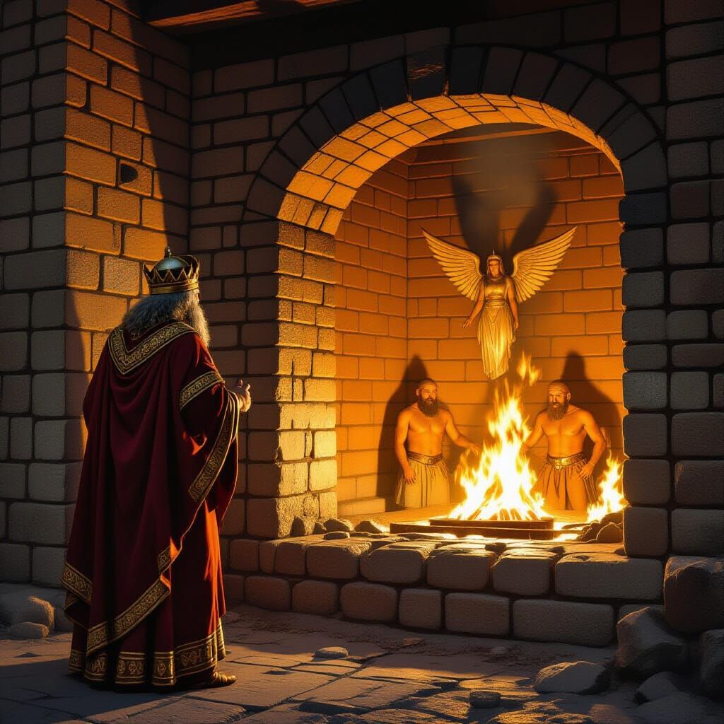 Ancient King Observes Fiery Furnace