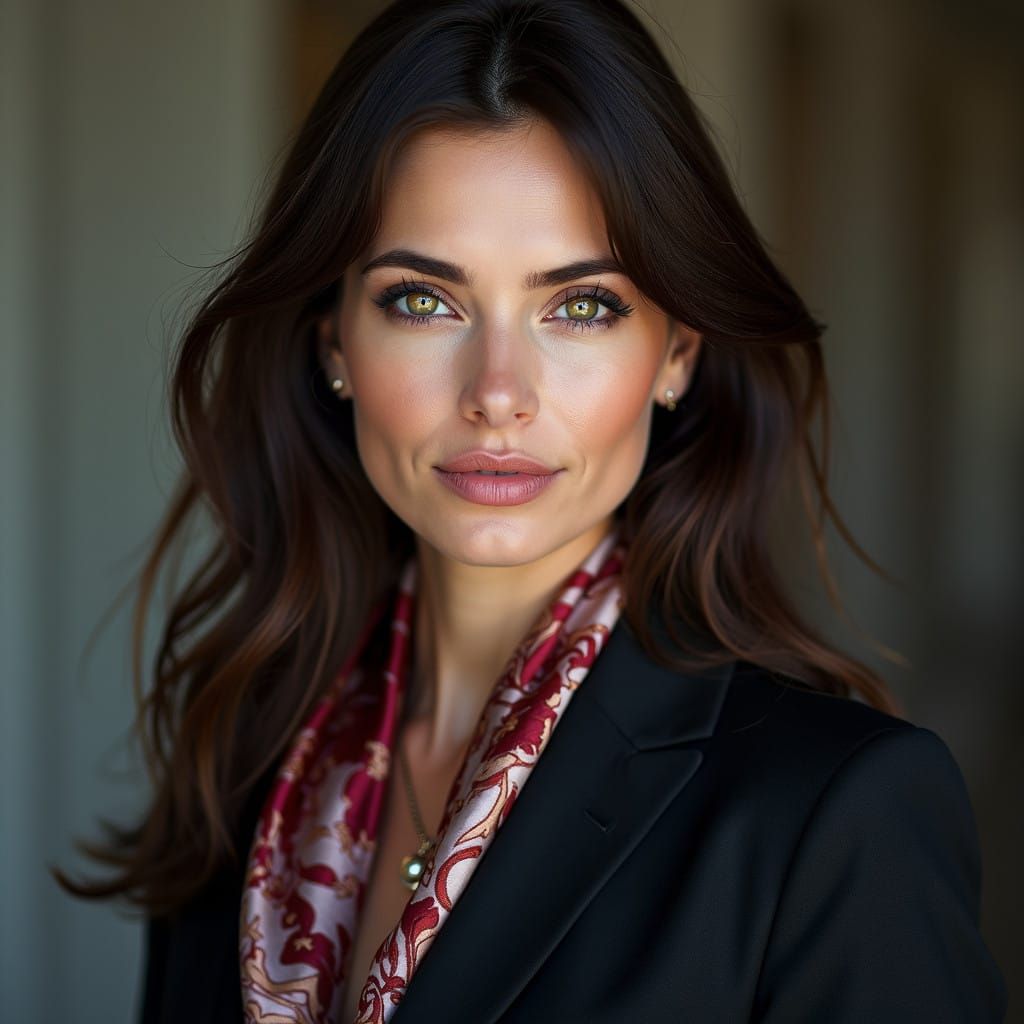 Elegant British Businesswoman in Close-Up Portrait