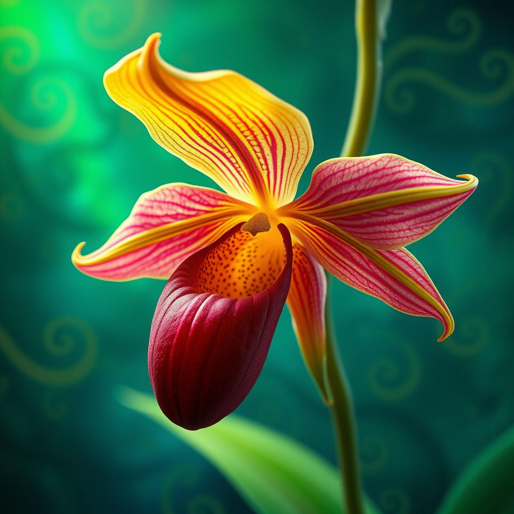 Exotic Orchid in Biomechanical Surrealist Style