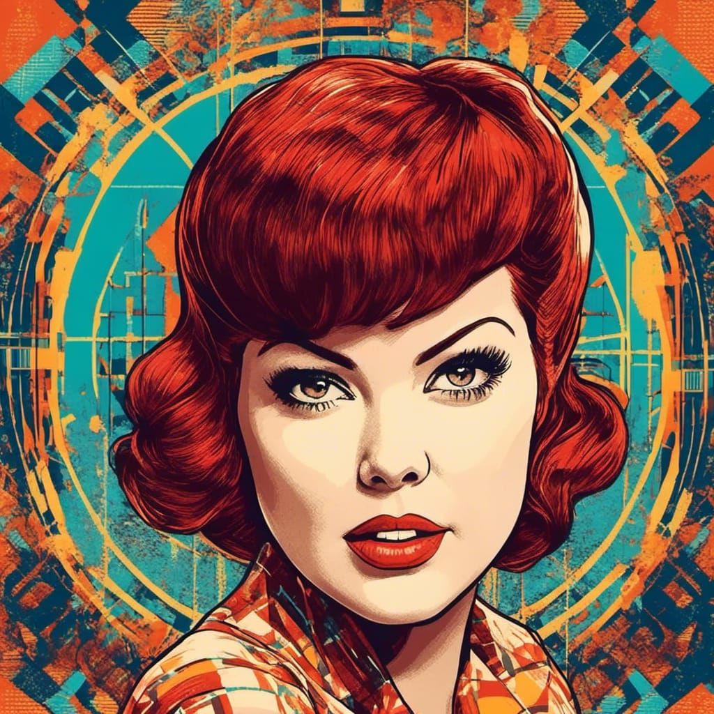 Pop Art Portrait in Screen Print Style