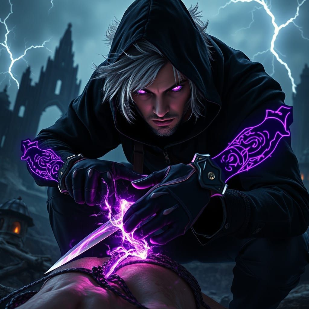 Cyberpunk Soulknife Rogue Exudes Inner Power with Energetic...