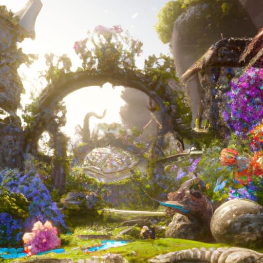 Lush Garden Concept Art in Unreal Engine 5