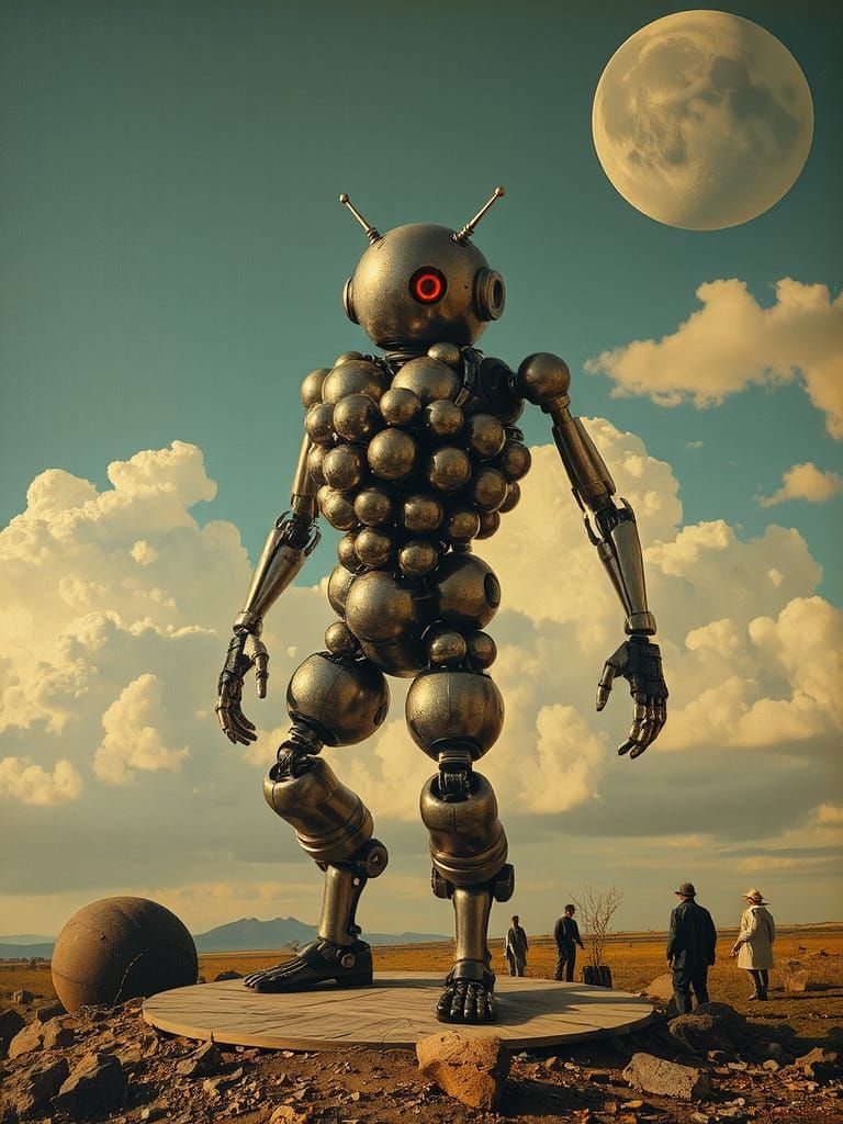 Steampunk Android in Oil on Canvas