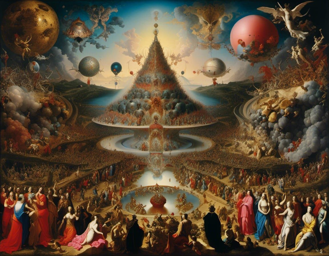 Surreal Funeral Pyre in Aetherpunk Style