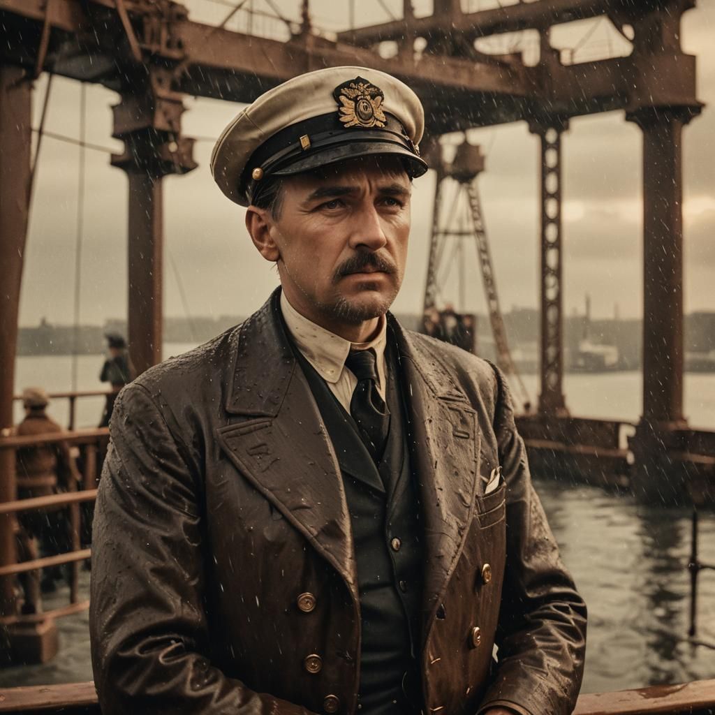 Titanic Captain: A Cinematic Film Still