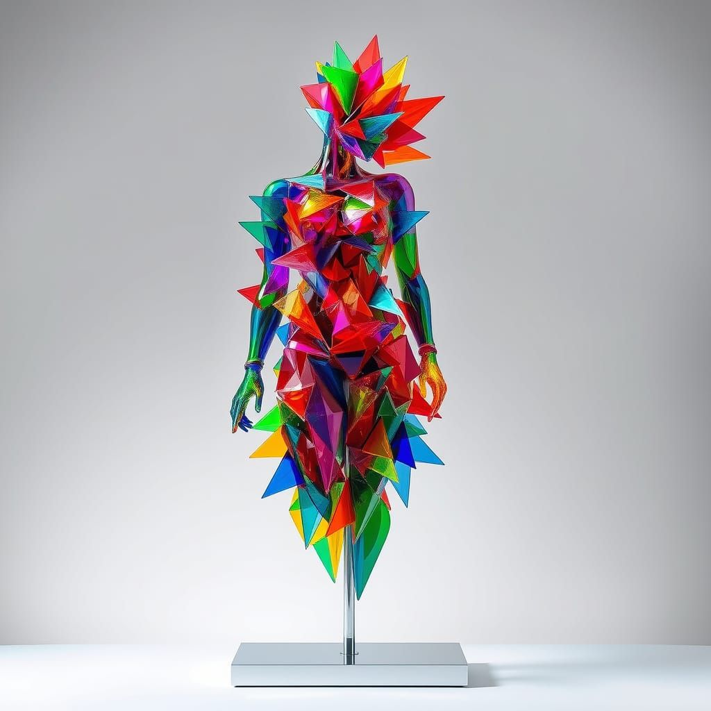 Aud's contemporary glass statue of a woman.