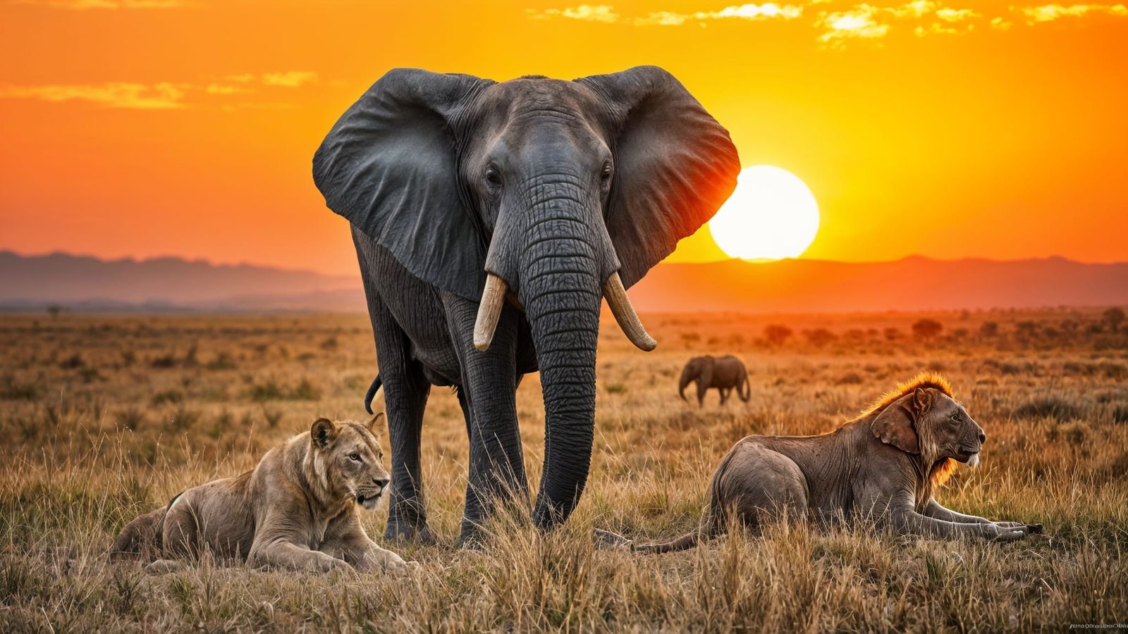 Serengeti Plains at Dusk in Masterpiece Style