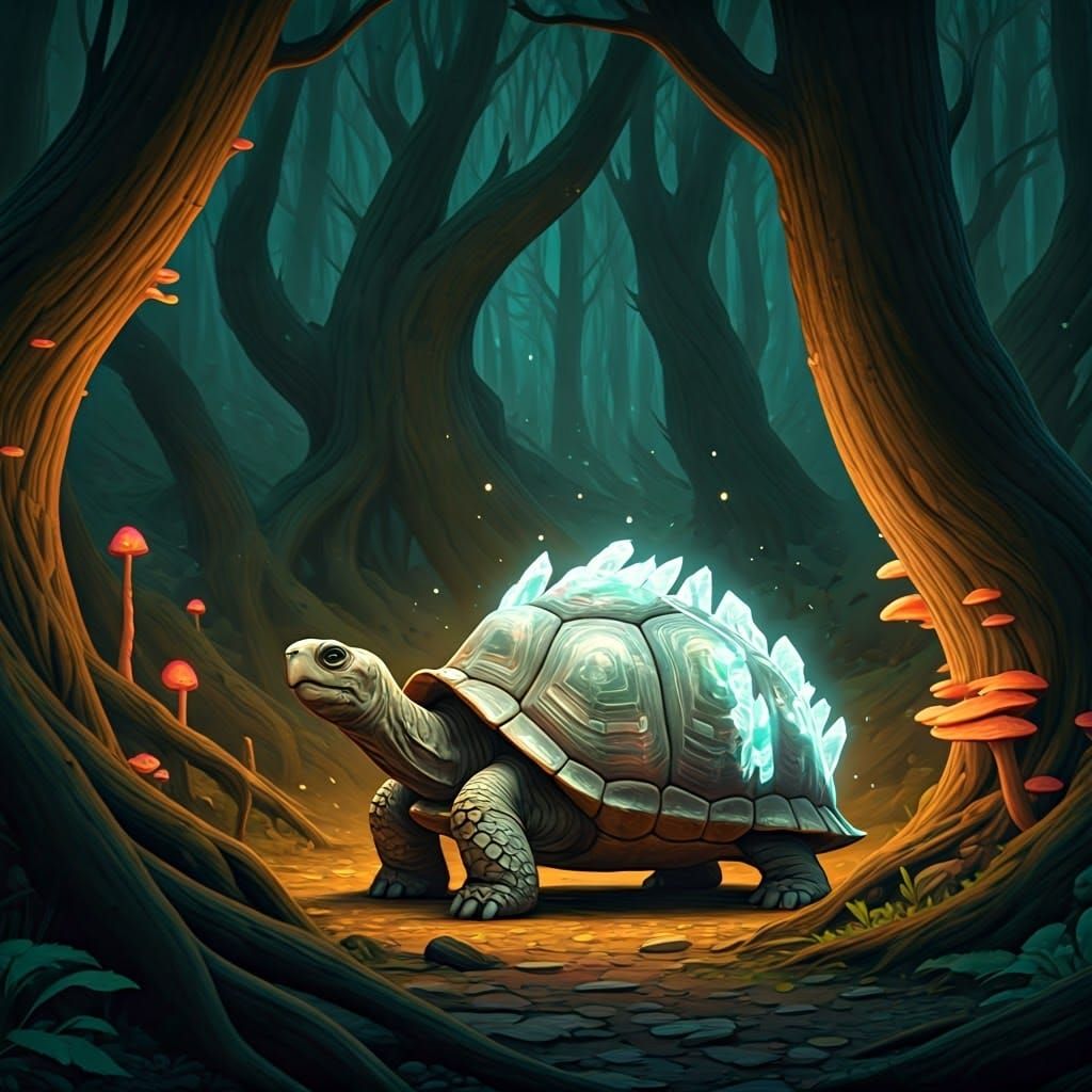 Ancient Turtle Guardians of the Luminous Forest
