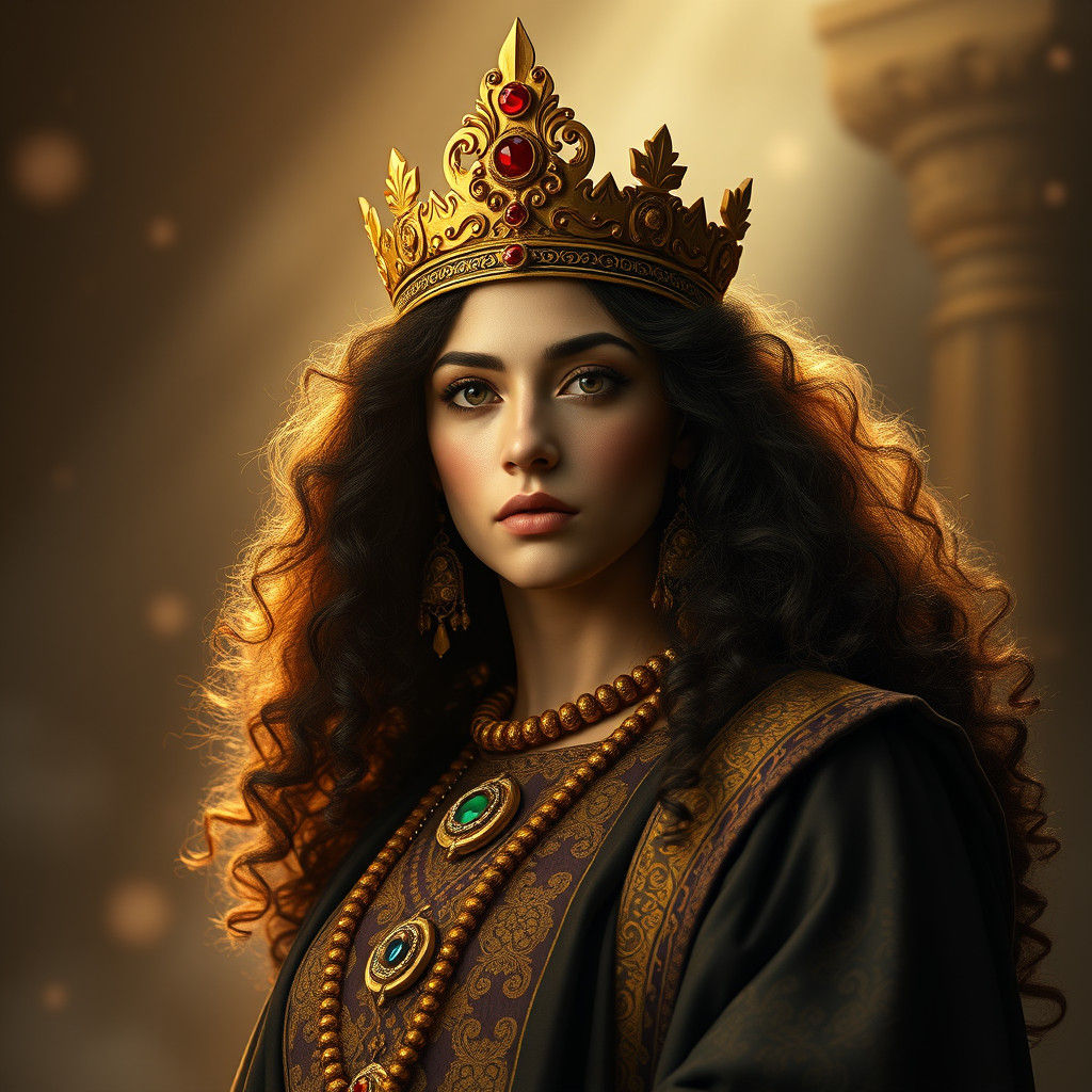 Iranian Wisdom Goddess Chista in Hyperrealistic Style