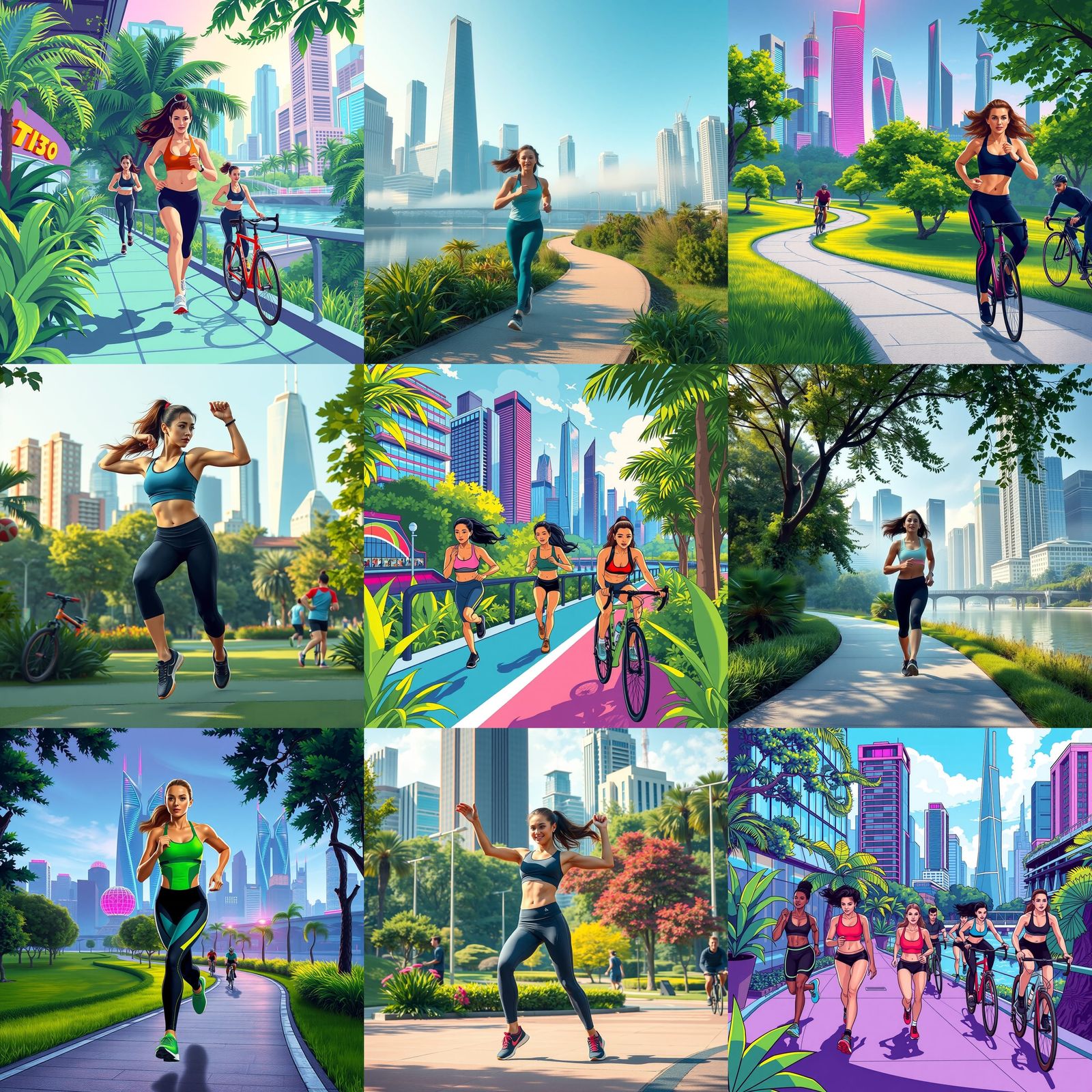 Fitness Routines in Urban Natural Settings