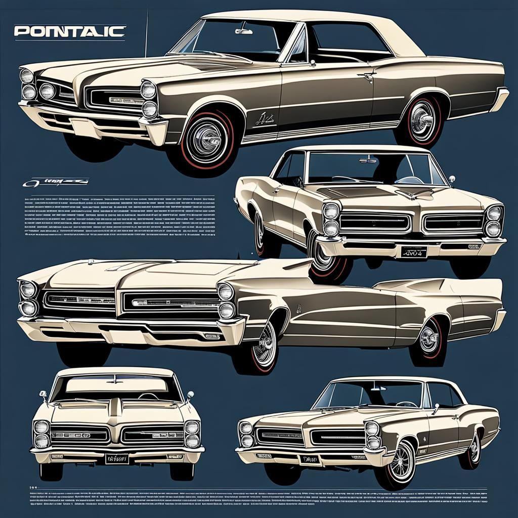 1965 Pontiac GTO Blueprint Illustration