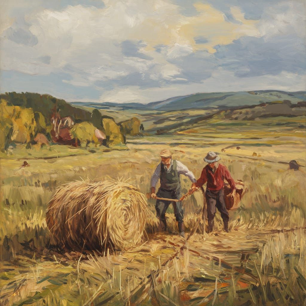 Hay harvest in the moor