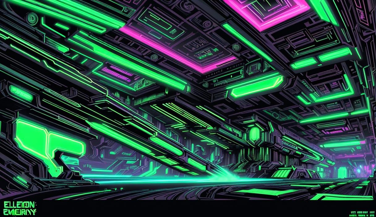 Elegant Villainess in High-Tech Lair Comic Art Style