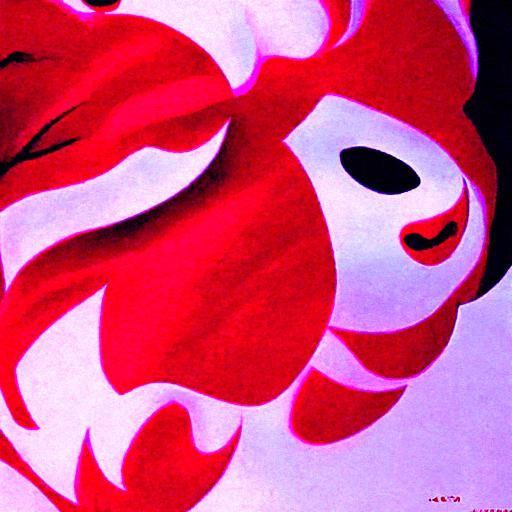 Chinese new year with lion dance holographic poster art