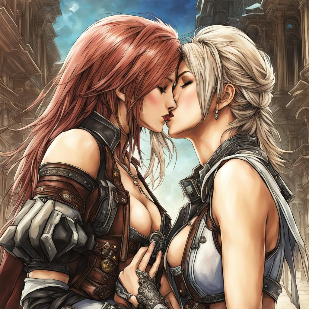 Romantic Kiss in Final Fantasy XIII Style