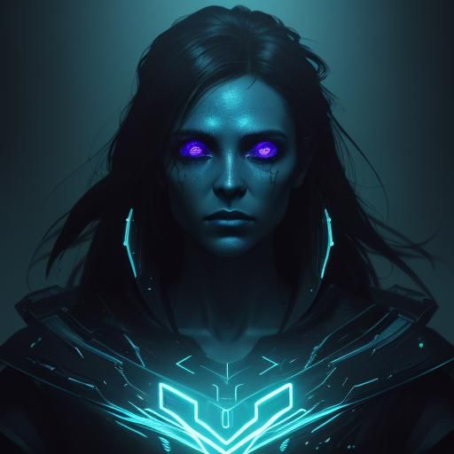 Neon Ghost Face in Oil Painting Style