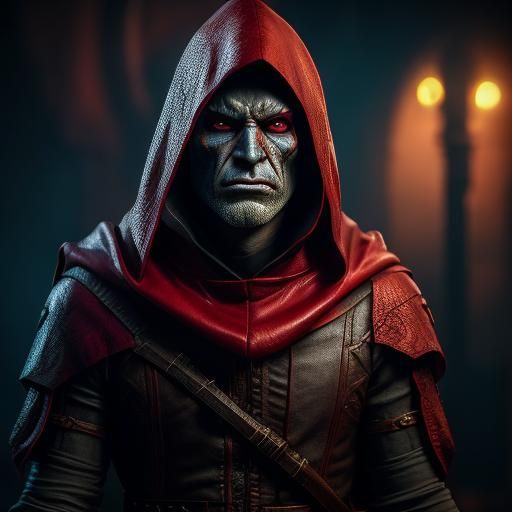 Tiefling Assassin in Dungeons and Dragons Style