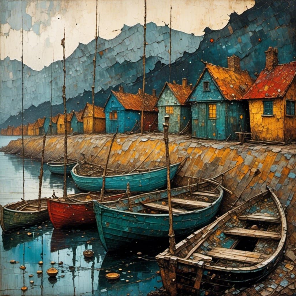 Colorful Fishing Huts with Rusted Details