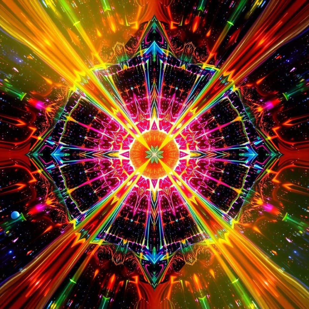 Surreal Cosmic Tapestry in Kaleidoscopic Colors