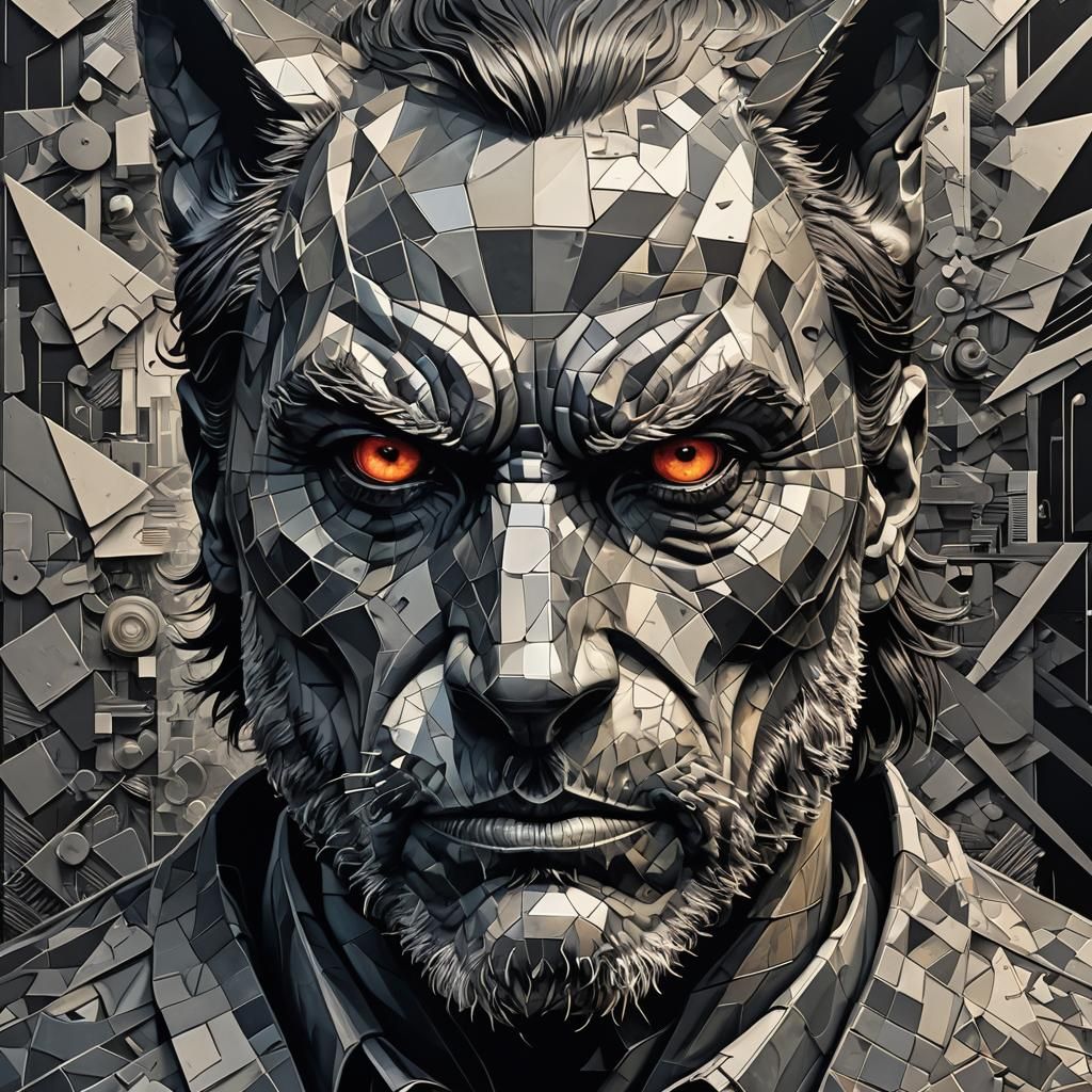 Wolverine Pop Art Poster in Mixed Media