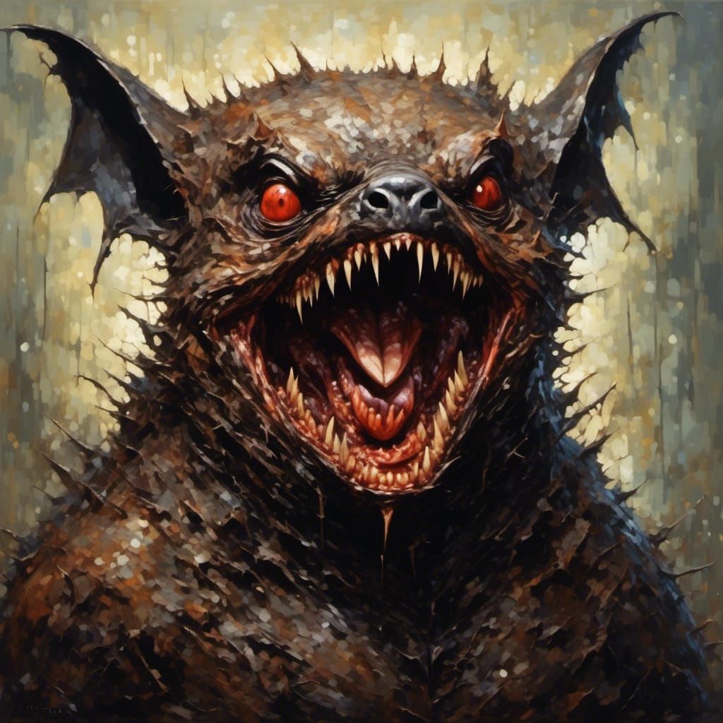 Microphotograph Portrait of Vampire-Bat Beavers