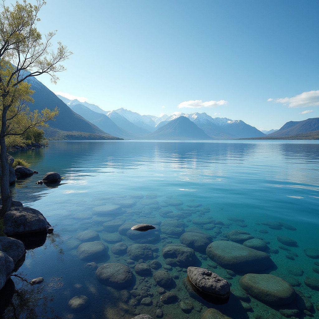 Serene 4K Lake Tekapo Landscape, Hyperrealistic Photography