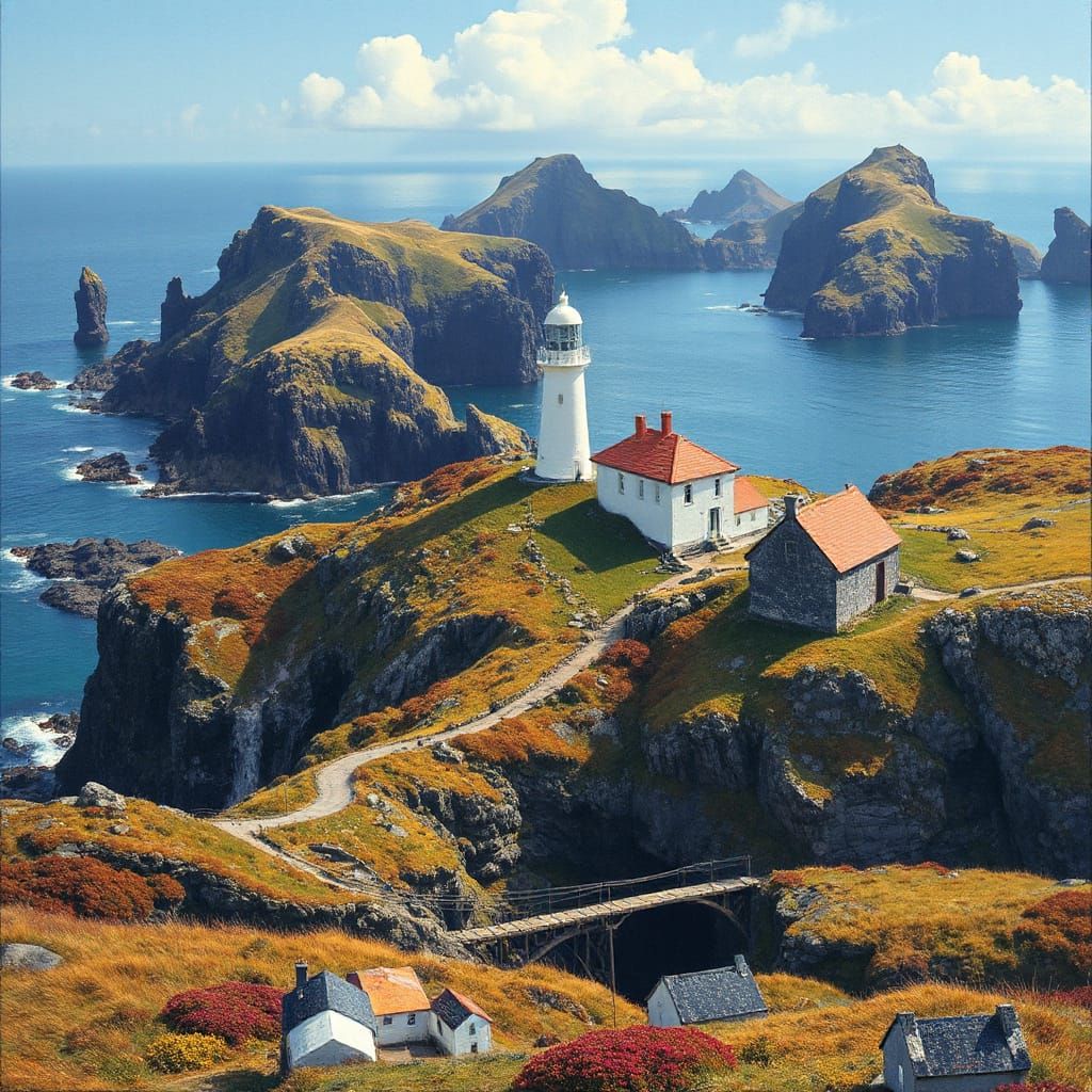 Lighthouse on Mykines, Faroe Islands