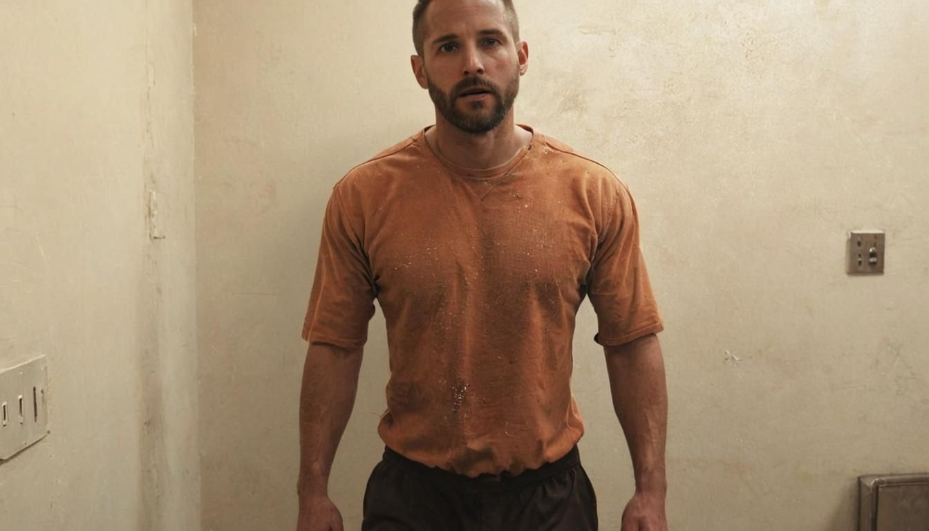 Hyperrealistic Prison Scene with Angelic Visions