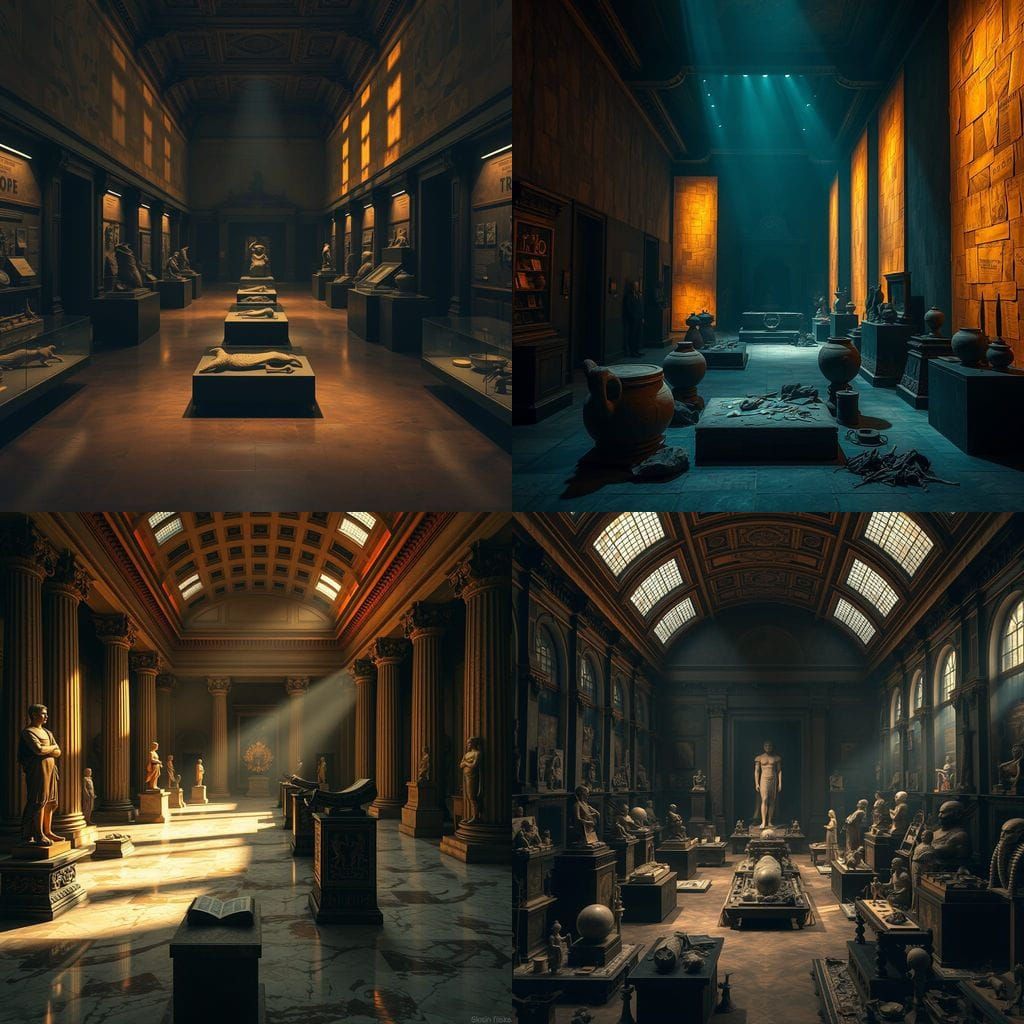 Ancient Relics in Museum Grandeur