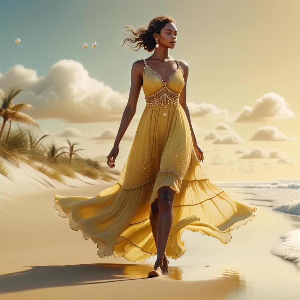 Woman in yellow dress
